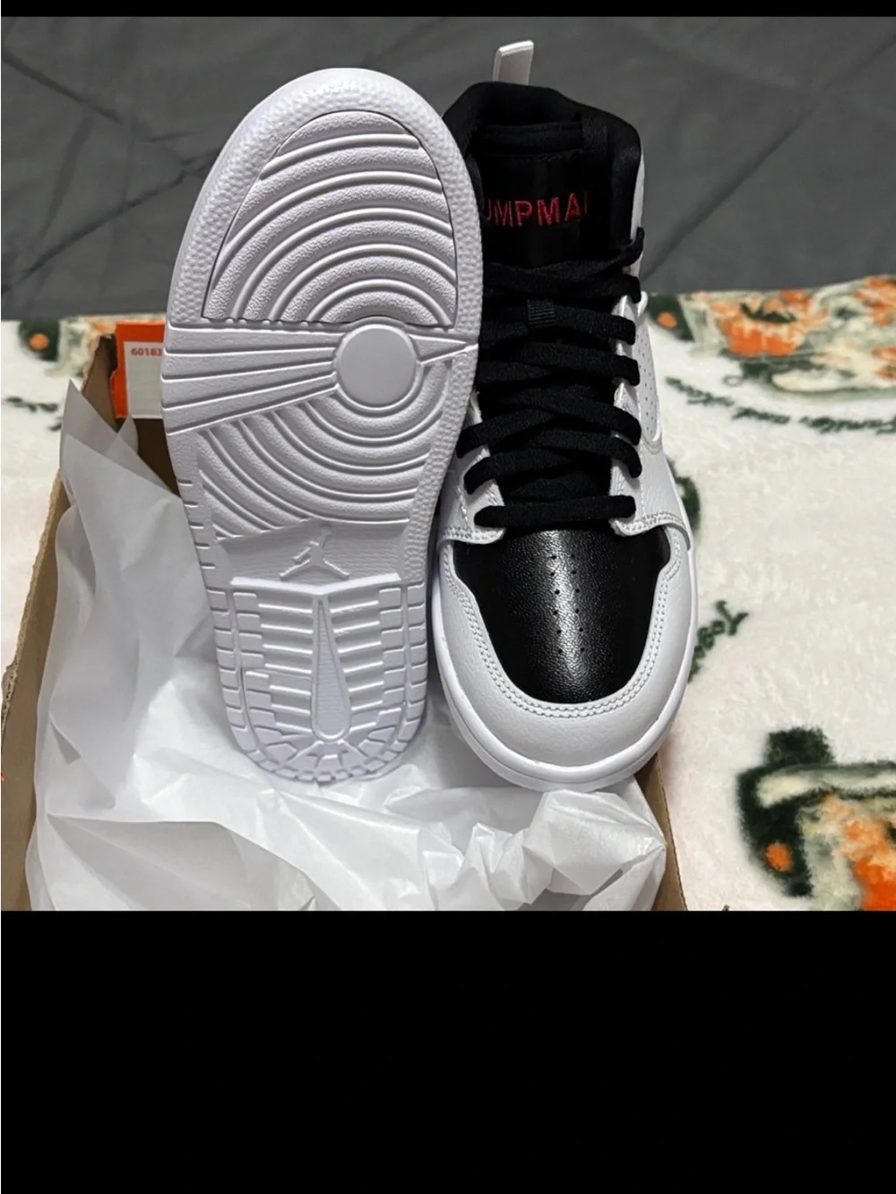 Kids Jordan Black & White High-Top Sneakers